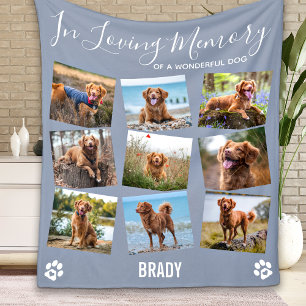 Pet Memorial In Loving Memory Photo Collage Fleece Blanket