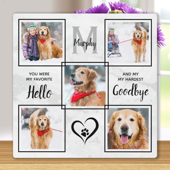 Pet Memorial Keepsake 5 Photo Collage Plaque (Creator Uploaded)