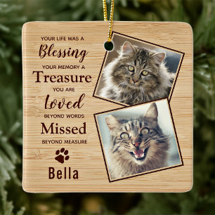 Pet Memorial Keepsake Cat Lover Pet Loss Ceramic Ornament