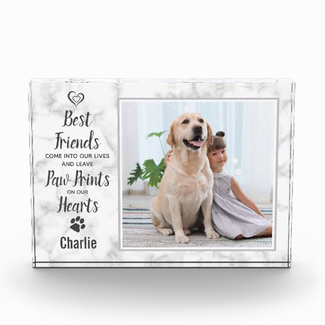 Pet Memorial Keepsake Dog Photo Block (Front)