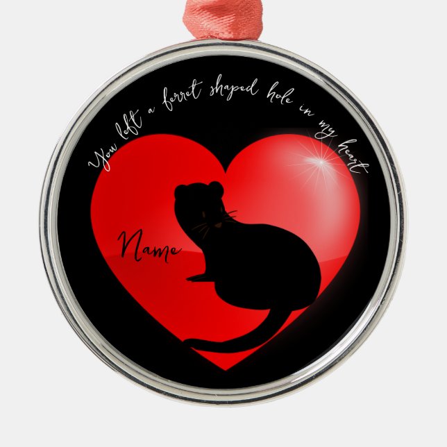 Pet memorial keepsake ferret  metal tree decoration (Front)