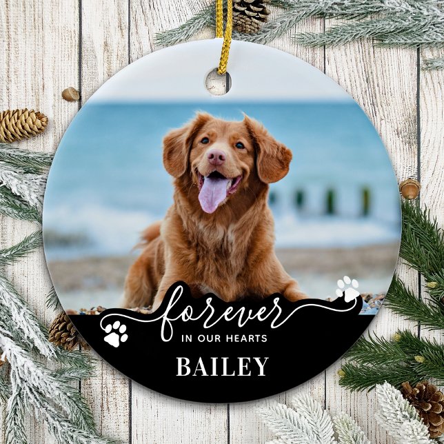 Pet Memorial Keepsake Personalised 2 Dog Photo Ceramic Tree Decoration (Creator Uploaded)
