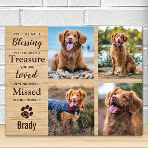 Pet Memorial Keepsake Personalised Photo Collage Plaque