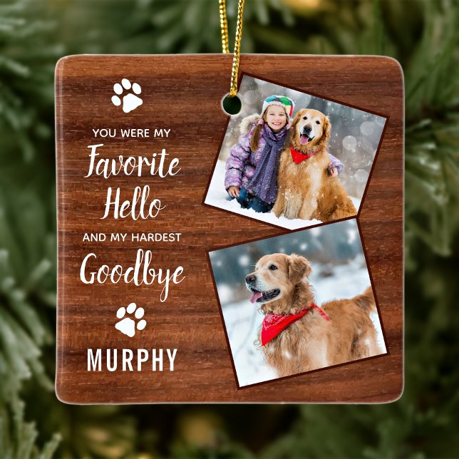 Pet Memorial Keepsake Pet Loss Sympathy Dog Photo Ceramic Ornament (Creator Uploaded)