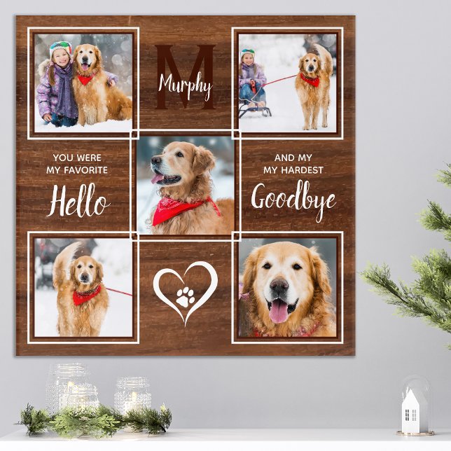Pet Memorial Keepsake Photo Collage Canvas Print (Creator Uploaded)