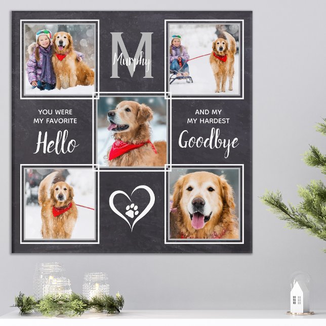 Pet Memorial Keepsake Photo Collage Canvas Print (Creator Uploaded)