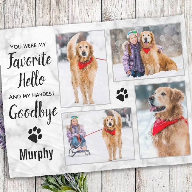 Pet Memorial Keepsake Photo Collage Fleece Blanket (Creator Uploaded)