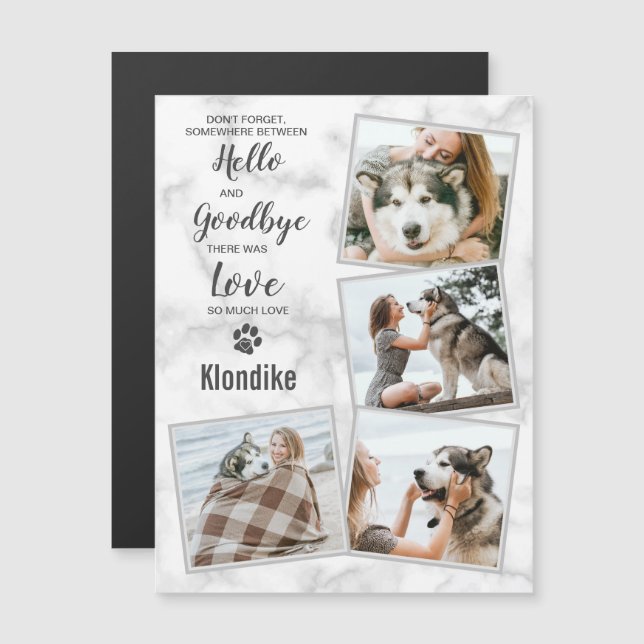 Pet Memorial Keepsake Photo Collage Magnet (Front/Back)