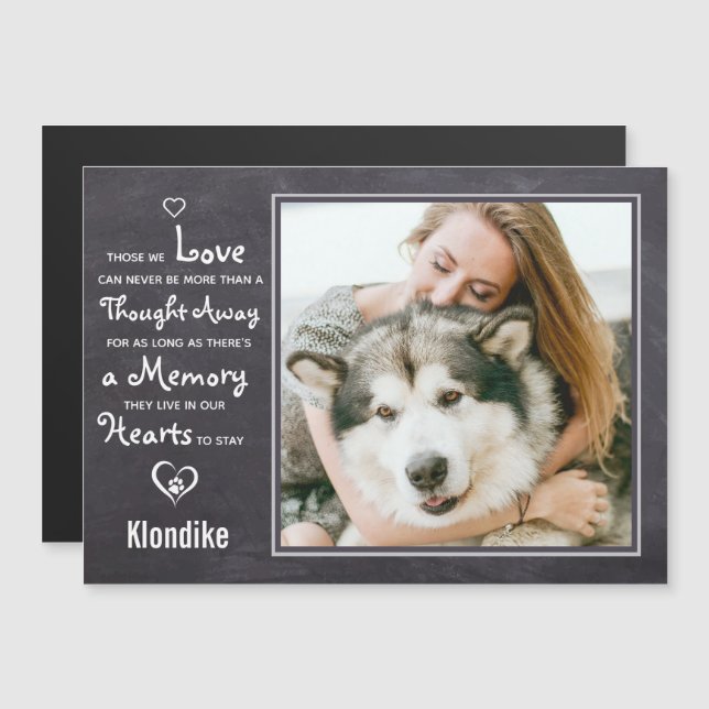 Pet Memorial Keepsake Photo Magnet (Front/Back)