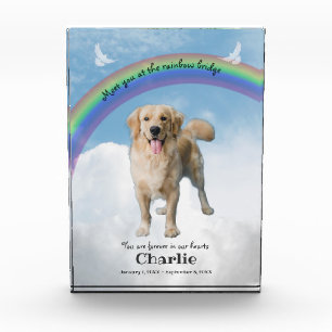 Pet Memorial Keepsake Rainbow Bridge Photo Block