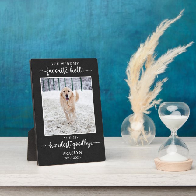 Pet Memorial Loss Sympathy Photo Plaque (Side)