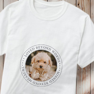 Pet Memorial Loved Beyond Words Elegant Chic Photo T-Shirt
