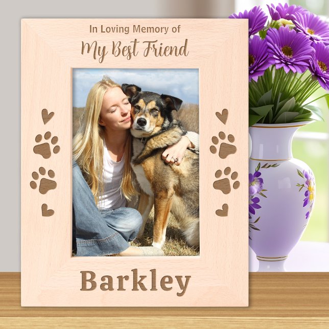 Pet Memorial Loving Memory Custom Dog Wood Photo Etched Frames (Creator Uploaded)