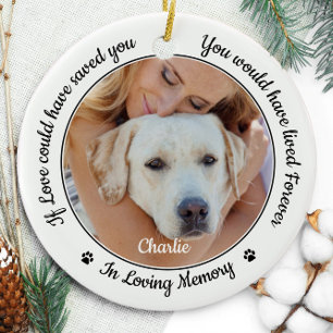 Pet Memorial Modern Dog 2 Photo Sympathy  Ceramic Tree Decoration