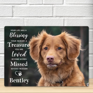 Pet Memorial Modern Personalised Dog Photo Plaque