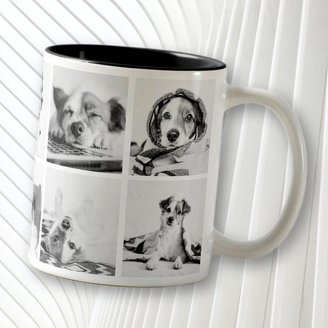 Pet Memorial Modern Remembrance 10 Photos Keepsake Two-Tone Coffee Mug (Creator Uploaded)