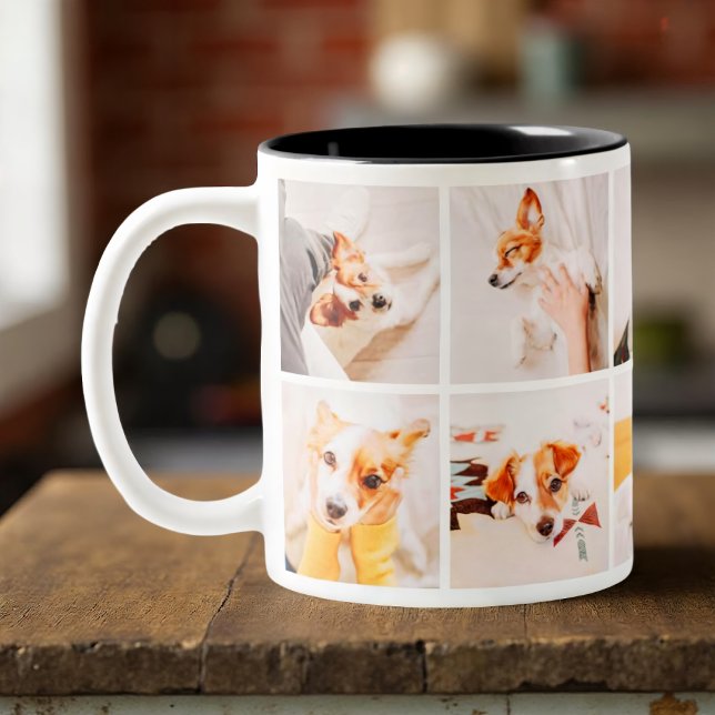 Pet Memorial Modern Remembrance 10 Photos Keepsake Two-Tone Coffee Mug (Creator Uploaded)
