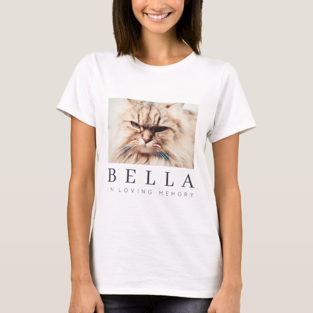 Pet Memorial Modern Simple Chic Family Photo T-Shirt (Front)