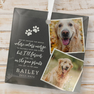 Pet Memorial Modern Simple Chic Poem Photo Glass Tree Decoration