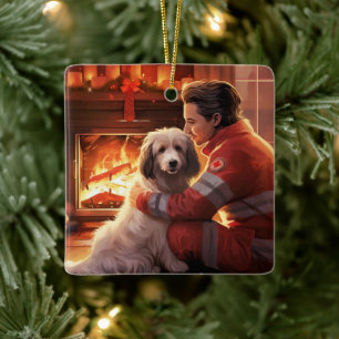 Pet Memorial Ornament,  Papillon Dog Mum Gift Ceramic Ornament