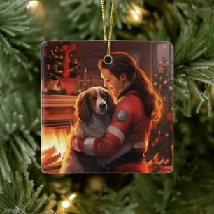 Pet Memorial Ornament,  Papillon Dog Mum Gift Ceramic Ornament