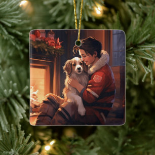 Pet Memorial Ornament,  Papillon Dog Mum Gift Ceramic Ornament