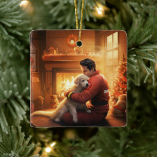 Pet Memorial Ornament,  Papillon Dog Mum Gift Ceramic Ornament