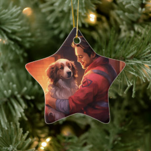 Pet Memorial Ornament, Papillon Dog Mum Gift Ceramic Tree Decoration