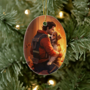 Pet Memorial Ornament,  Papillon Dog Mum Gift Ceramic Tree Decoration