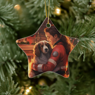 Pet Memorial Ornament,  Papillon Dog Mum Gift Ceramic Tree Decoration