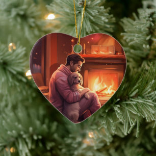 Pet Memorial Ornament,  Papillon Dog Mum Gift Ceramic Tree Decoration