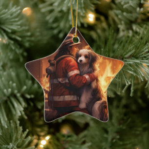 Pet Memorial Ornament,  Papillon Dog Mum Gift Ceramic Tree Decoration