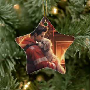 Pet Memorial Ornament,  Papillon Dog Mum Gift Ceramic Tree Decoration