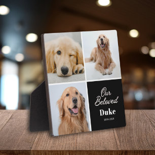 Pet Memorial Our Beloved Dog 3 Photo Keepsake Plaque