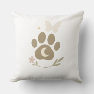 Pet Memorial Paw with Moon & Butterfly – Sympathy Cushion