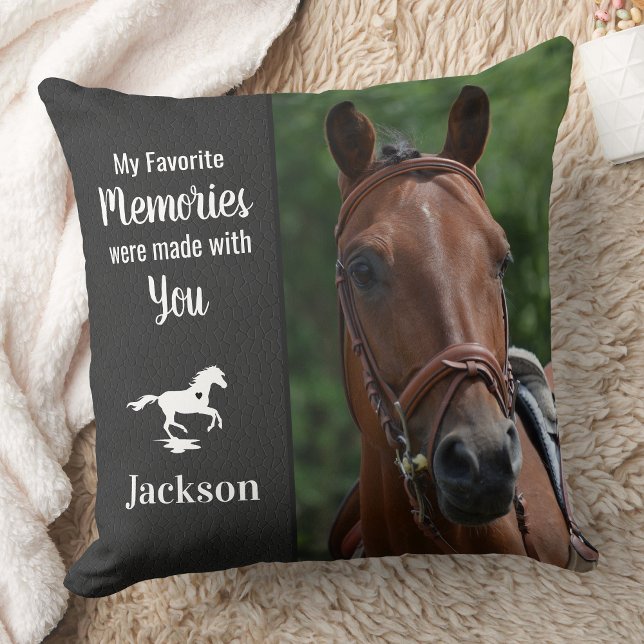 Pet Memorial Personalised 2 Photo Horse Loss Cushion (Creator Uploaded)