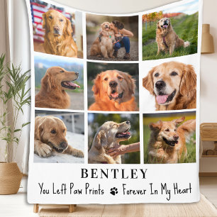 Pet Memorial Personalised 9 Photo Collage Dog Fleece Blanket