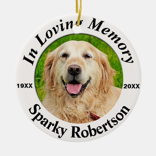 Pet Memorial Personalised Ceramic Tree Decoration (Front)