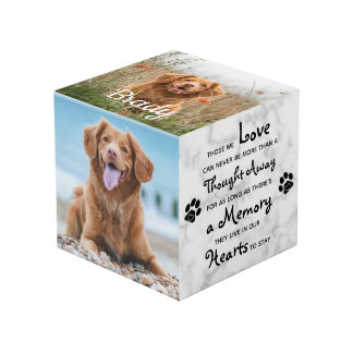 Pet Memorial Personalised Dog Keepsake Photo Cube
