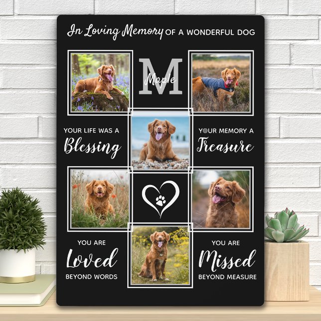 Pet Memorial Personalised Dog Photo Collage Plaque (Creator Uploaded)