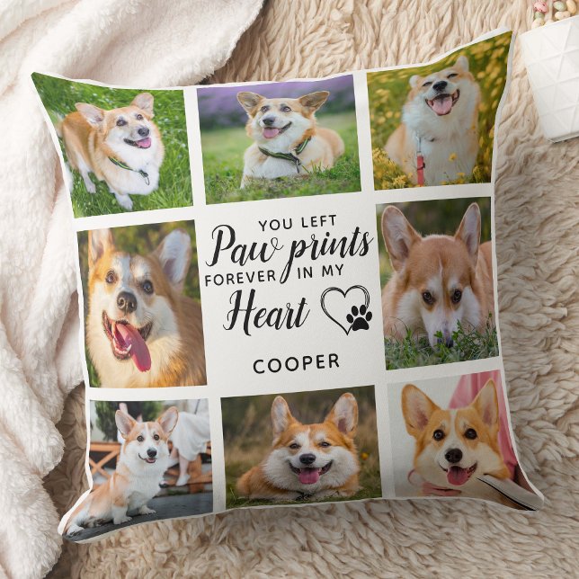 Pet Memorial Personalised Paw Prints Photo Cushion (Creator Uploaded)