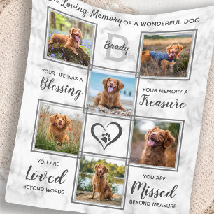 Pet Memorial Personalised Photo Collage Fleece Blanket