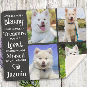 Pet Memorial Personalised Photo Collage Sherpa Blanket
