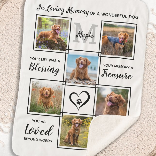 Pet Memorial Personalised Photo Loving Memory Sherpa Blanket (Creator Uploaded)