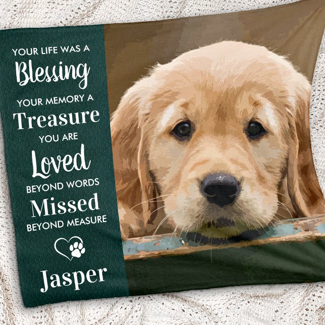 Pet Memorial Personalised Remembrance Dog Photo Fleece Blanket (Creator Uploaded)