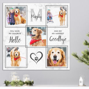 Pet Memorial Personalised Unique 5 Photo Collage Canvas Print