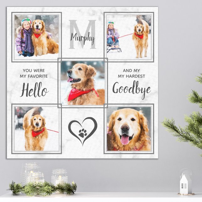 Pet Memorial Personalised Unique 5 Photo Collage Canvas Print (Creator Uploaded)