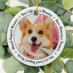Pet Memorial Personalize 2 Photo Dog Remembrance  Ceramic Tree Decoration