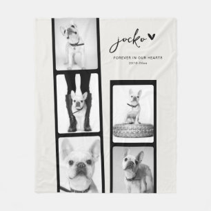 Pet Memorial Personalized Photo Strip Collage  Fleece Blanket