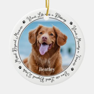Pet Memorial Personalized Remembrance Dog Photo  Ceramic Tree Decoration